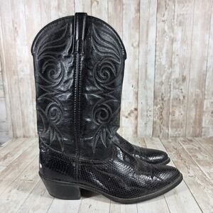Rio grande mens Black Lizard  Western Cowboy Boots Pointed Toe 12 D 967001
